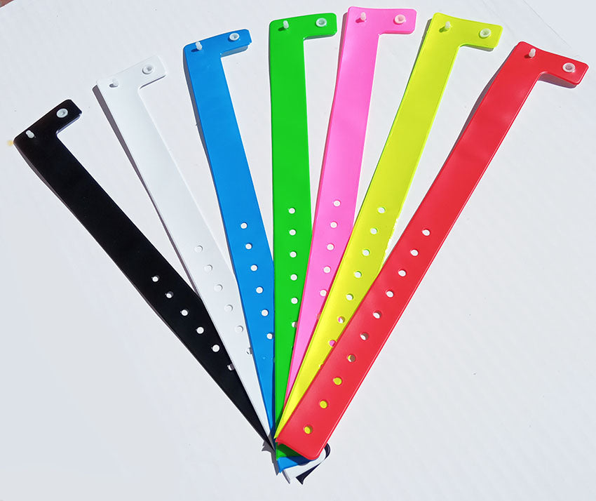 500 Custom VIP Plastic Wristbands – Holographic Red, For Parties & Events