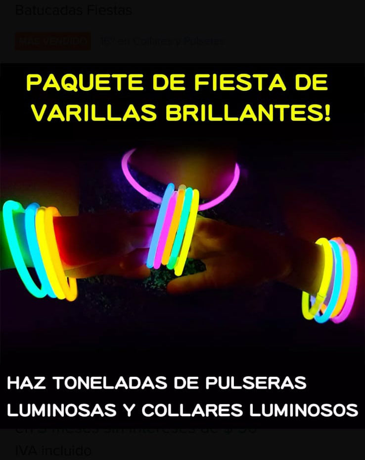 Pulsera tubo brazalete fosforescente