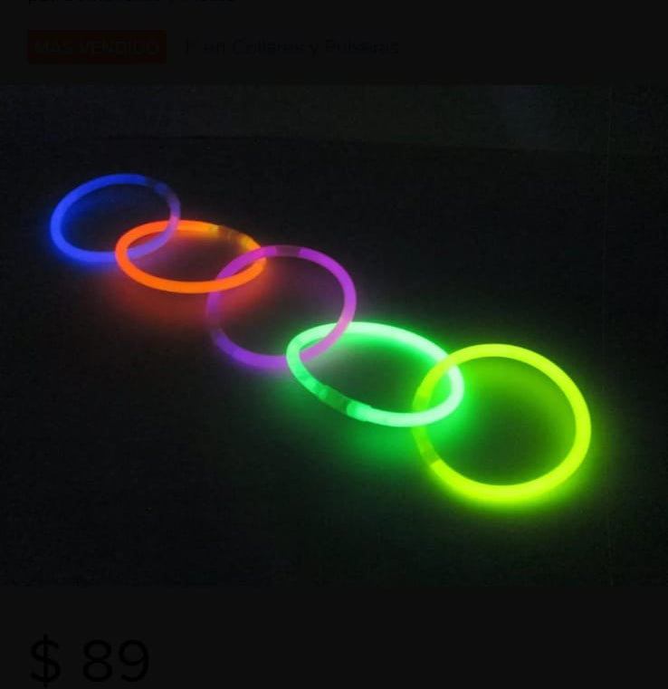 Pulsera tubo brazalete fosforescente